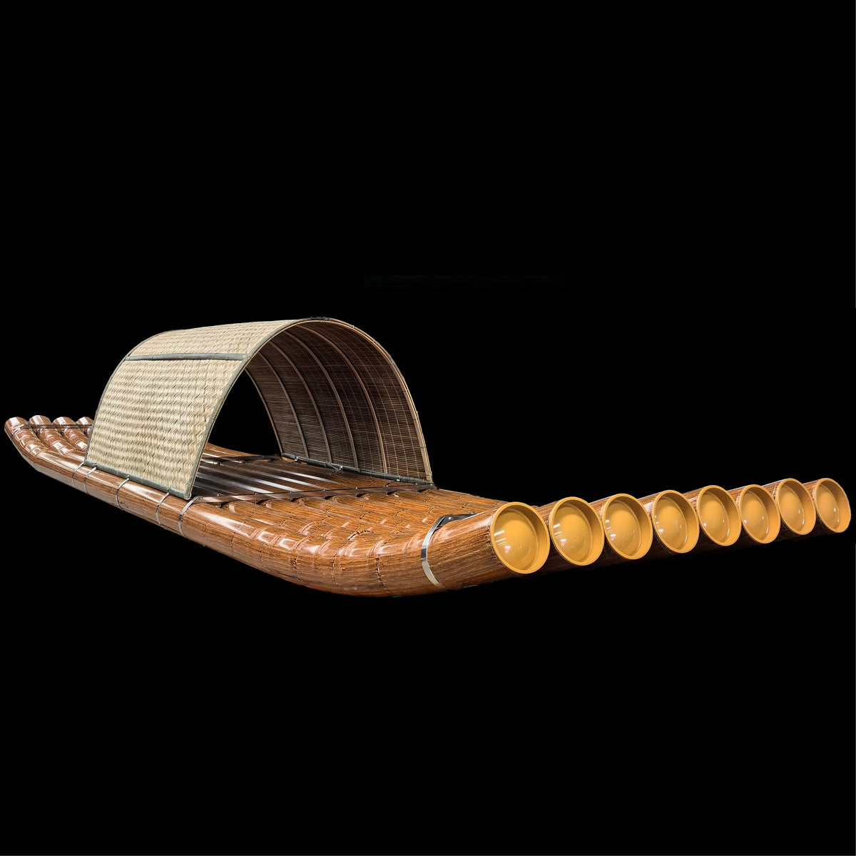 Antique awning bamboo raft boat fishing boat outdoor plastic boat roof water bamboo art leisure pvc bamboo woven bamboo raft