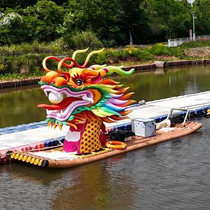 PVC bamboo raft bamboo row boat scenic spot water performance sightseeing tour dragon boat fishing rafting boat plastic pipe customization