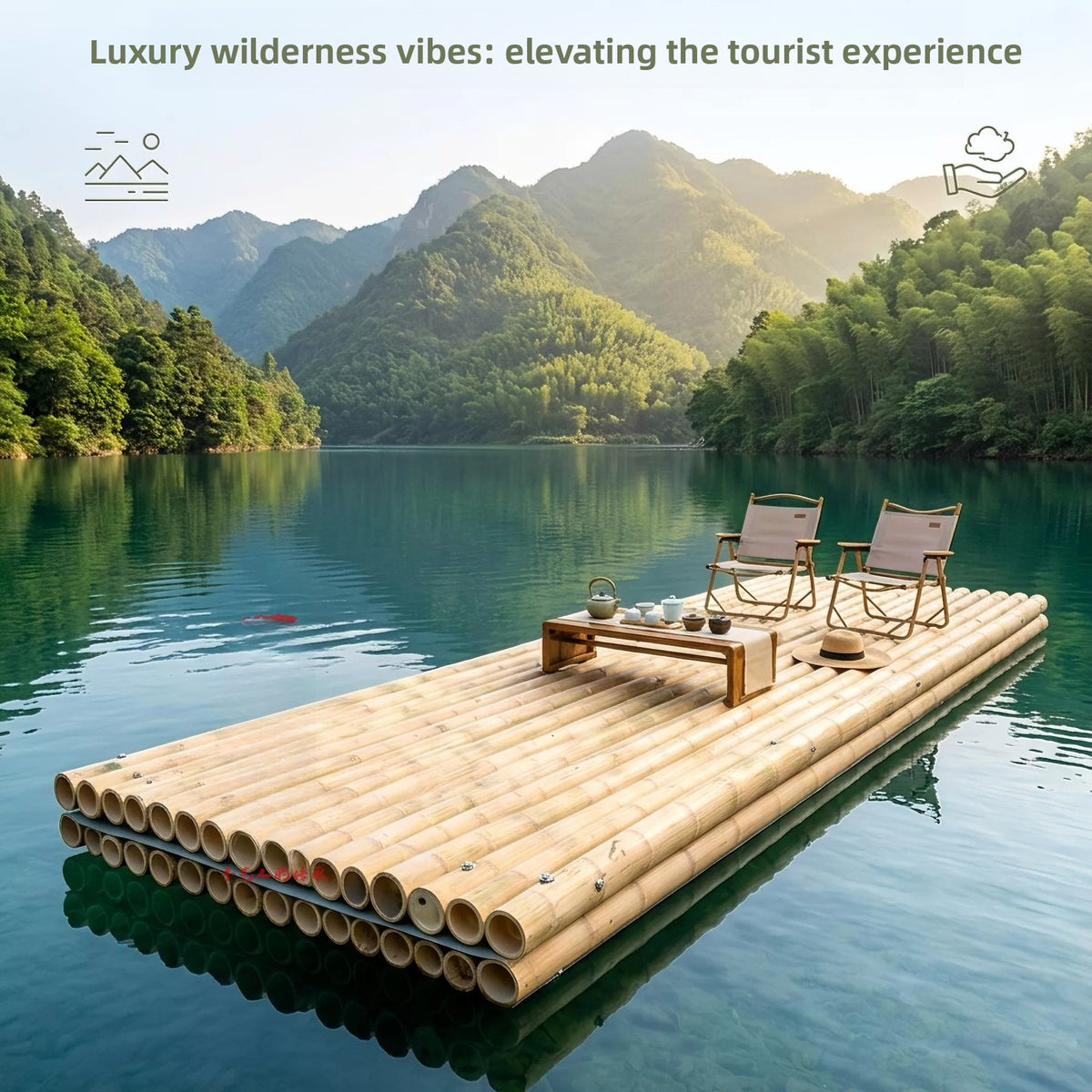 Go to the green-skinned bamboo raft, double-layer reinforcement of stainless steel bolts, scenic spot sightseeing and drifting bamboo row source factory customization