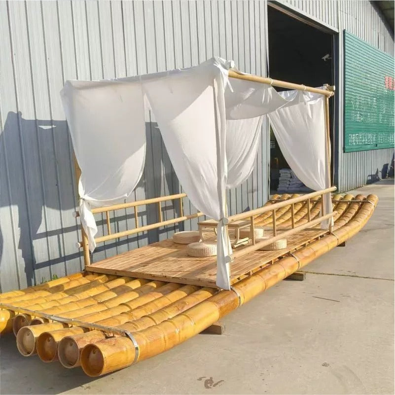 PVC bamboo raft boat Customized scenic spot Water manned sightseeing tour Internet celebrity gauze mantle shed rafting boat Outdoor bamboo raft